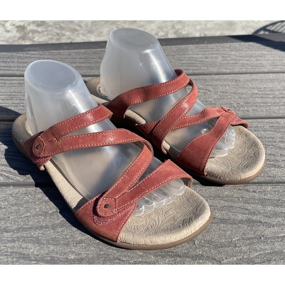 Taos Double U Comfort Sandals Leather 11 Hook & Loop - Picture 1 of 9